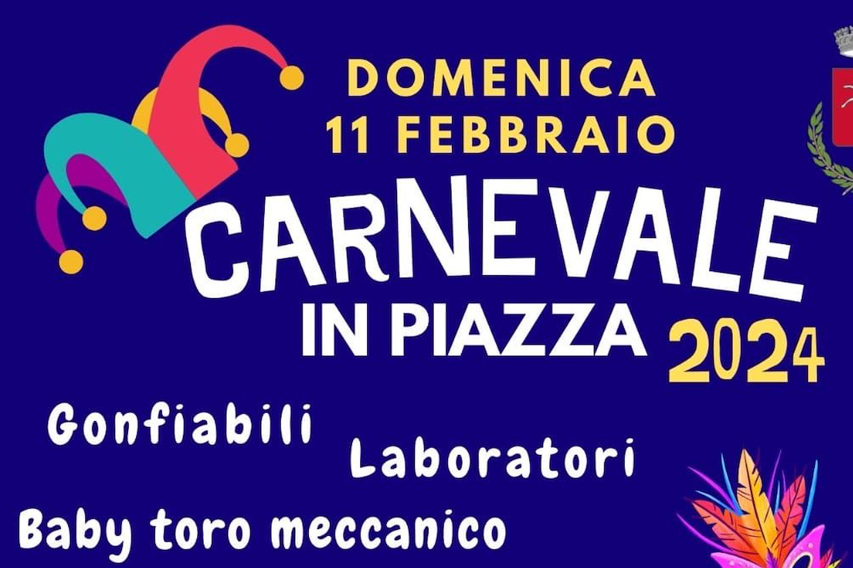 locandina carnevale in piazza 11 febbraio 2024